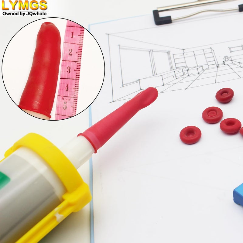LYMGS Universal Fit Caulk Tube Latex Sealing Caps, Caulk Saver Cover Sealer for Sealing and Preserving Open Caulking Tube, Red 10 Pack - Image 4